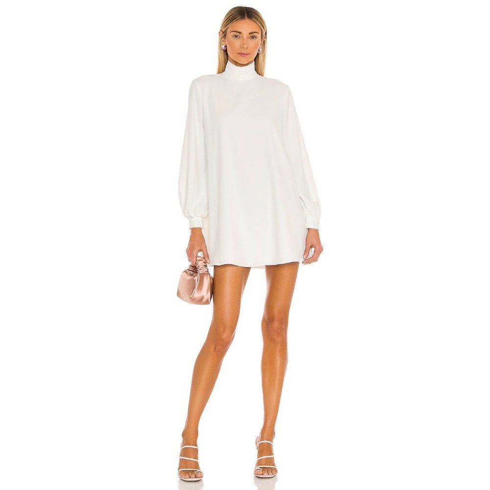 AMANDA Uprichard Long Sleeve Fleurette Dress in Ivory